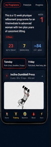 LevelsUp app training screen